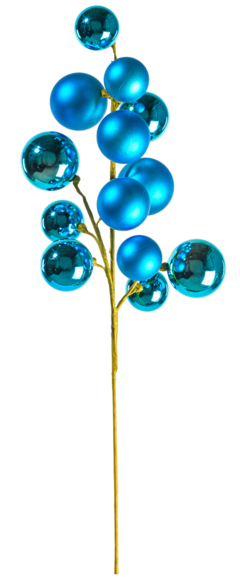 30" Turquoise Mat Shn Ball Orn Spry 2-3"