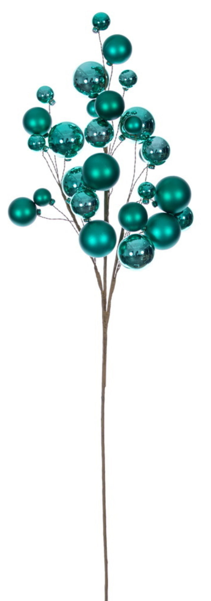 30" Teal Matte Shiny Ball Orn Spray 1-2"