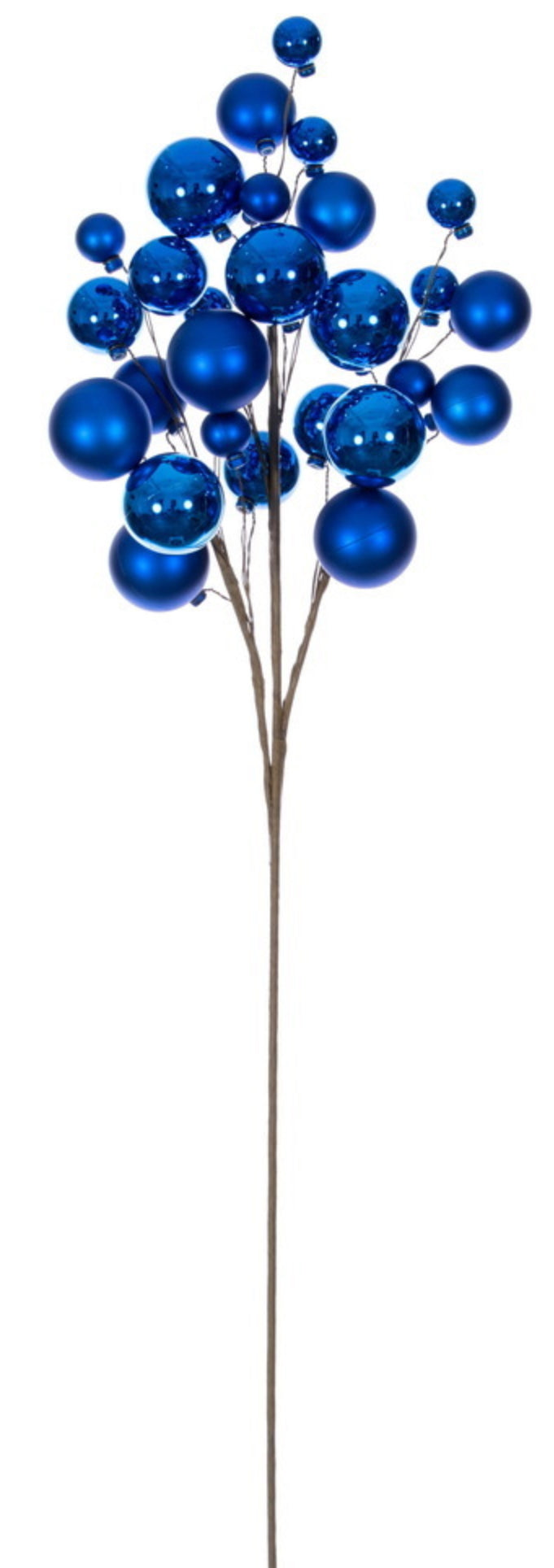 30" Blue Matte Shiny Ball Orn Spray 1-2”