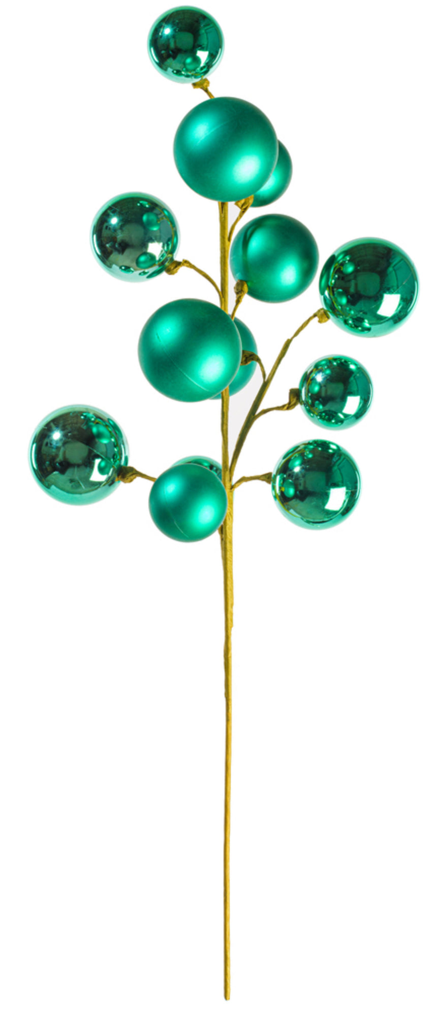 30" Teal Matte Shiny Ball Orn Spray 2-3"