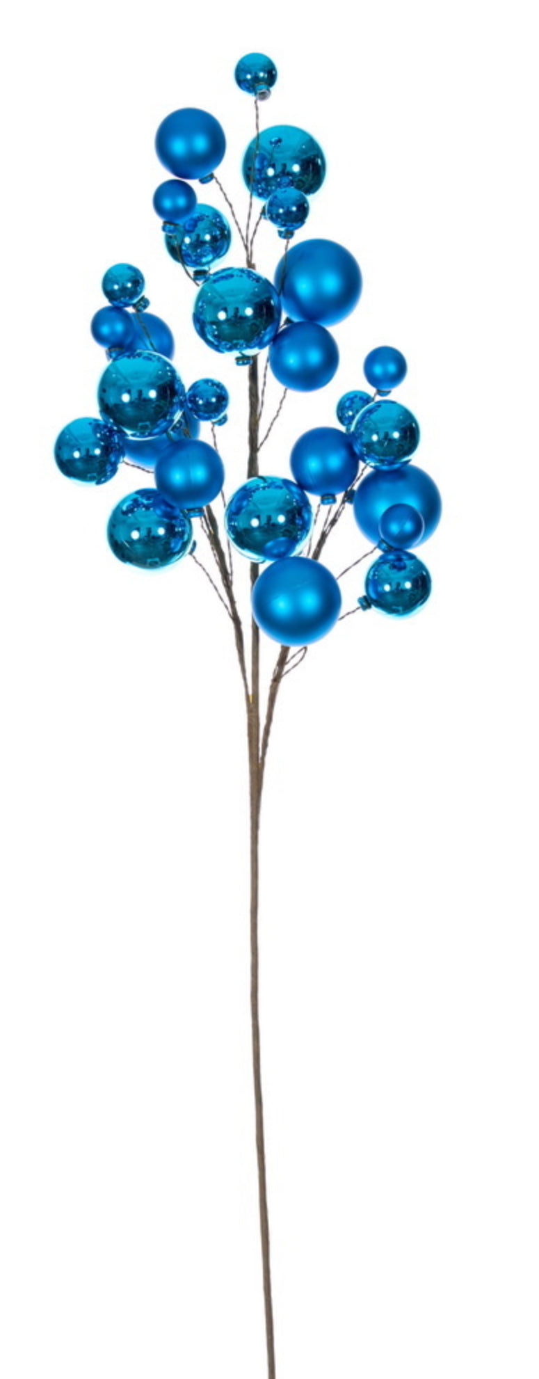 30" Turquoise Mat Shn Ball Orn Spry 1-2"