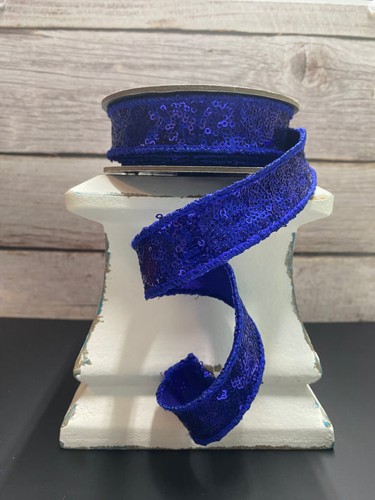 1” x 5yards Blue Sequin Deluxe
