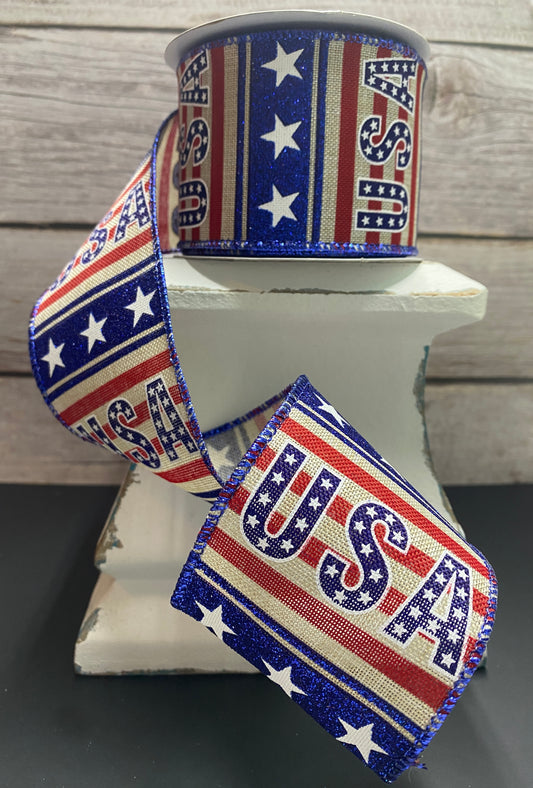 2.5” x 10yards stars and stripes USA