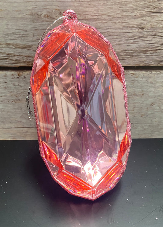 Pink jewel glitter ornament